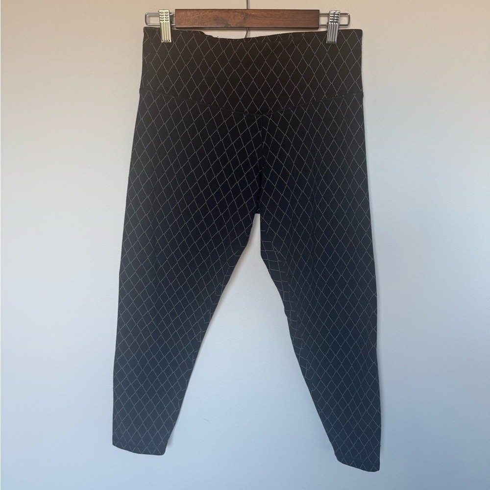 Victoria's Secret Women's Black Diamond Leggings Stretch Athleisure Size Large